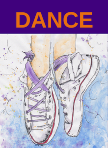 sketch of dancing shoes